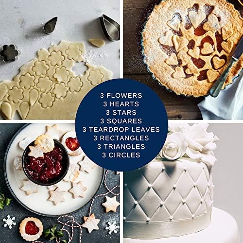24pcs Mini Cookie Cutter Shapes Set - 8 Shapes, 3 sizes