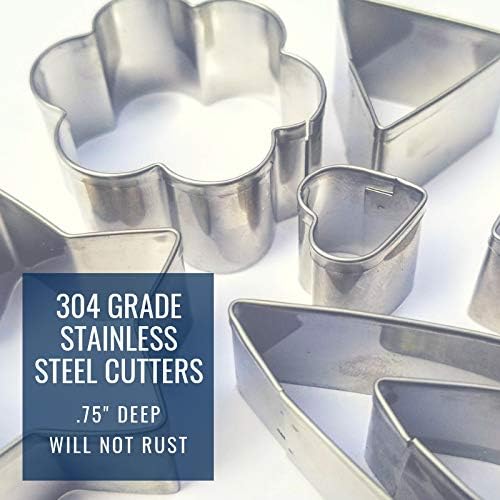 24pcs Mini Cookie Cutter Shapes Set - 8 Shapes, 3 sizes